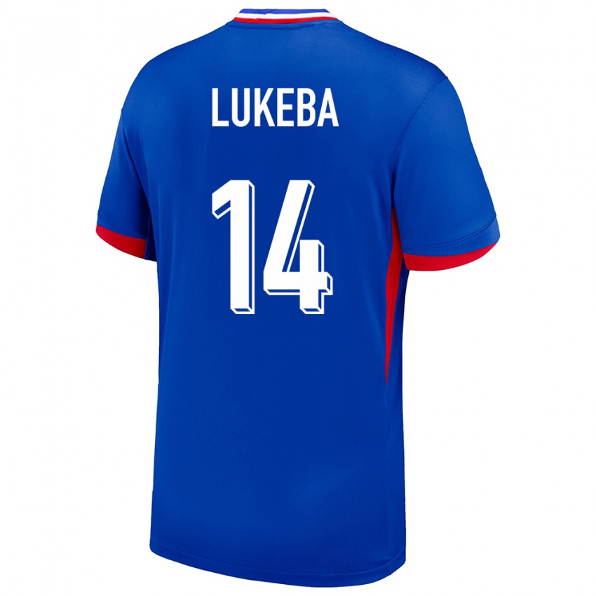 Hombre Camiseta Francia Castello Lukeba #14 Azul 1ª Equipación 24-26 La Camisa