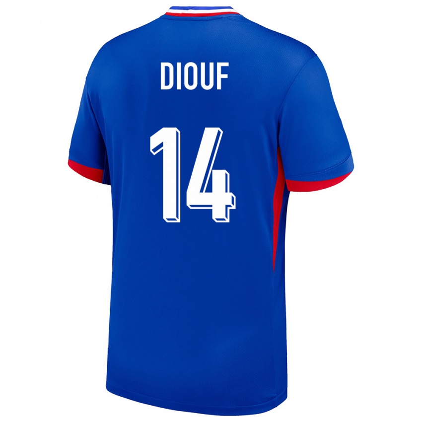 Hombre Camiseta Francia Andy Diouf #14 Azul 1ª Equipación 24-26 La Camisa