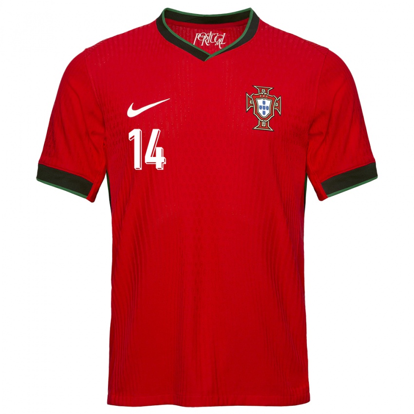 Hombre Camiseta Portugal Rodrigo Conceicao #14 Rojo 1ª Equipación 24-26 La Camisa