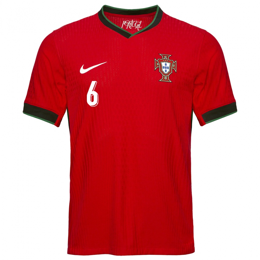 Hombre Camiseta Portugal Suzane Pires #6 Rojo 1ª Equipación 24-26 La Camisa