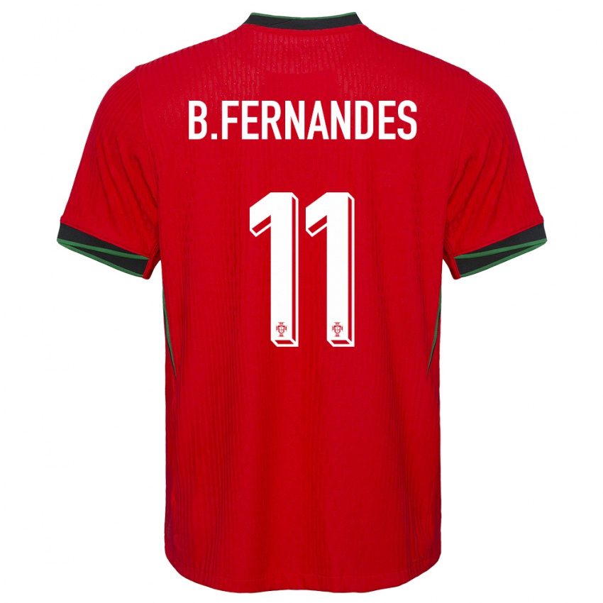 Hombre Camiseta Portugal Bruno Fernandes #11 Rojo 1ª Equipación 24-26 La Camisa