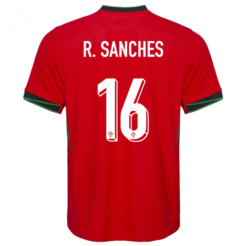 Hombre Camiseta Portugal Renato Sanches #16 Rojo 1ª Equipación 24-26 La Camisa
