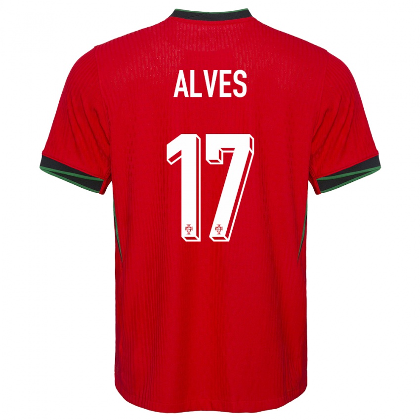 Hombre Camiseta Portugal Lucia Alves #17 Rojo 1ª Equipación 24-26 La Camisa