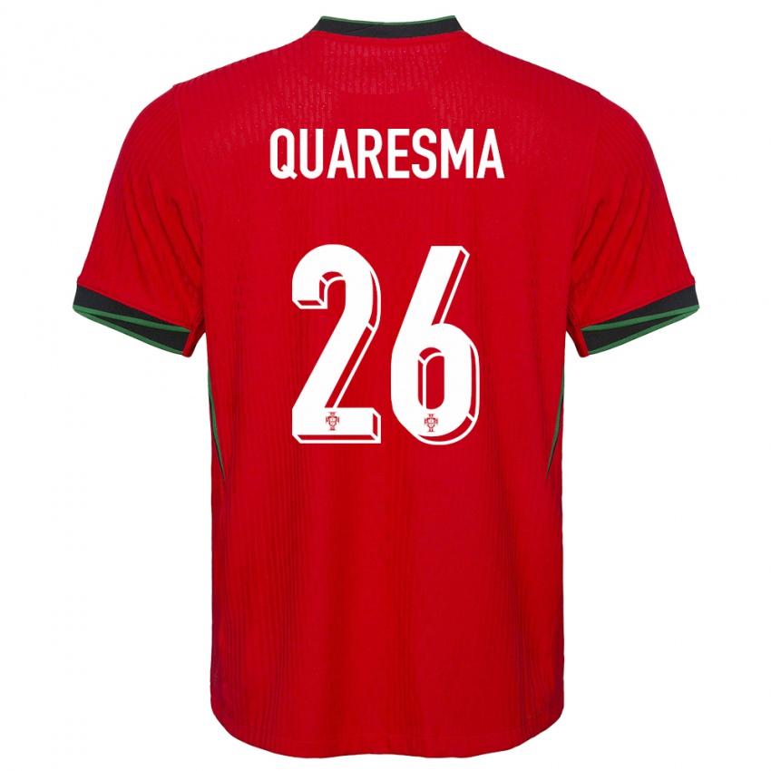 Hombre Camiseta Portugal Eduardo Quaresma #26 Rojo 1ª Equipación 24-26 La Camisa