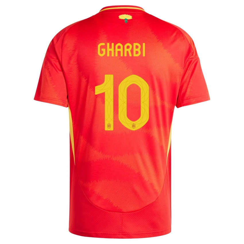 Hombre Camiseta España Ismael Gharbi #10 Rojo 1ª Equipación 24-26 La Camisa