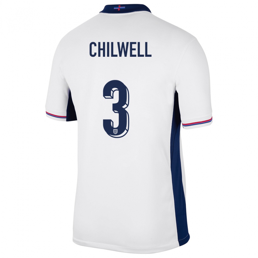 Hombre Camiseta Inglaterra Ben Chilwell #3 Blanco 1ª Equipación 24-26 La Camisa