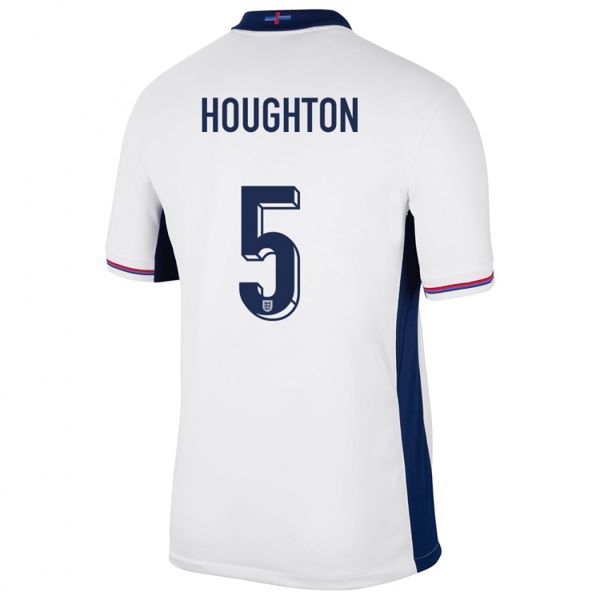 Hombre Camiseta Inglaterra Steph Houghton #5 Blanco 1ª Equipación 24-26 La Camisa