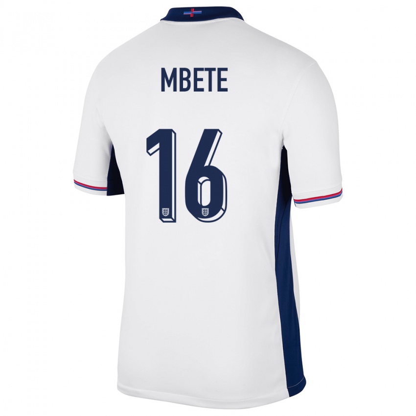 Hombre Camiseta Inglaterra Luke Mbete #16 Blanco 1ª Equipación 24-26 La Camisa