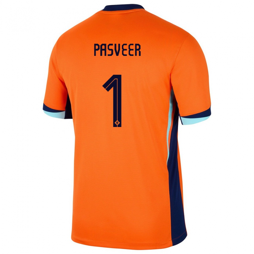 Hombre Camiseta Países Bajos Remko Pasveer #1 Naranja 1ª Equipación 24-26 La Camisa