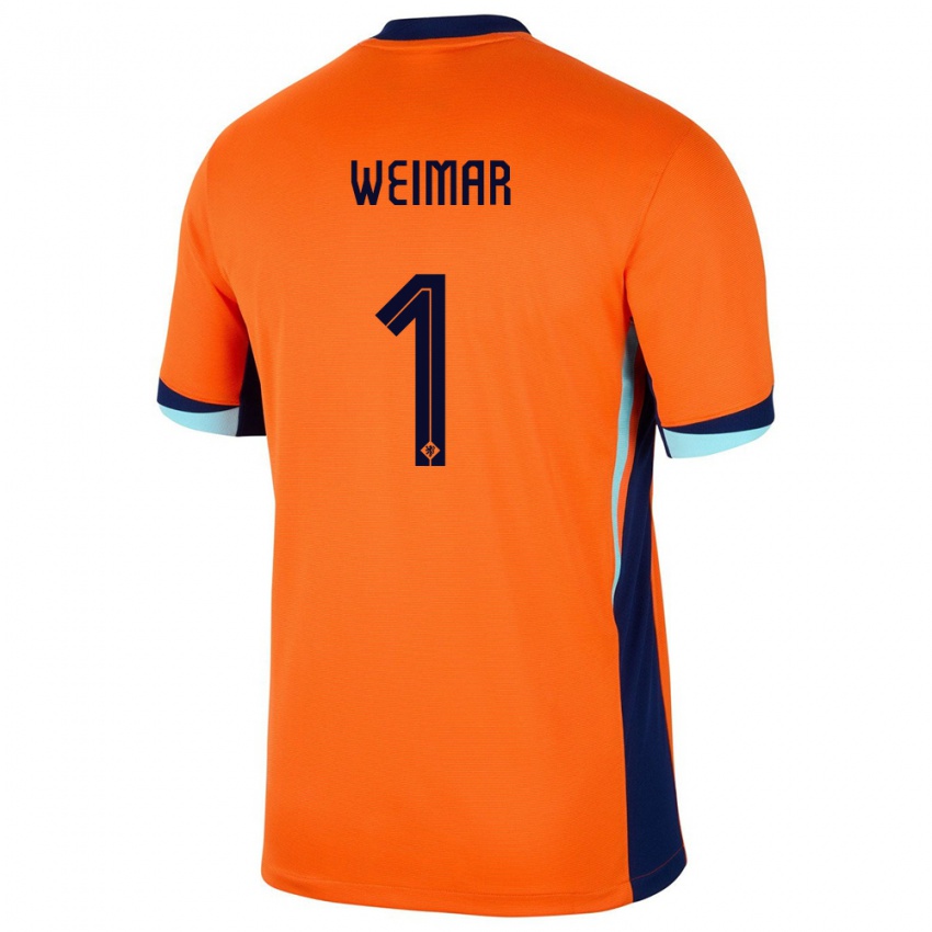 Hombre Camiseta Países Bajos Jacintha Weimar #1 Naranja 1ª Equipación 24-26 La Camisa