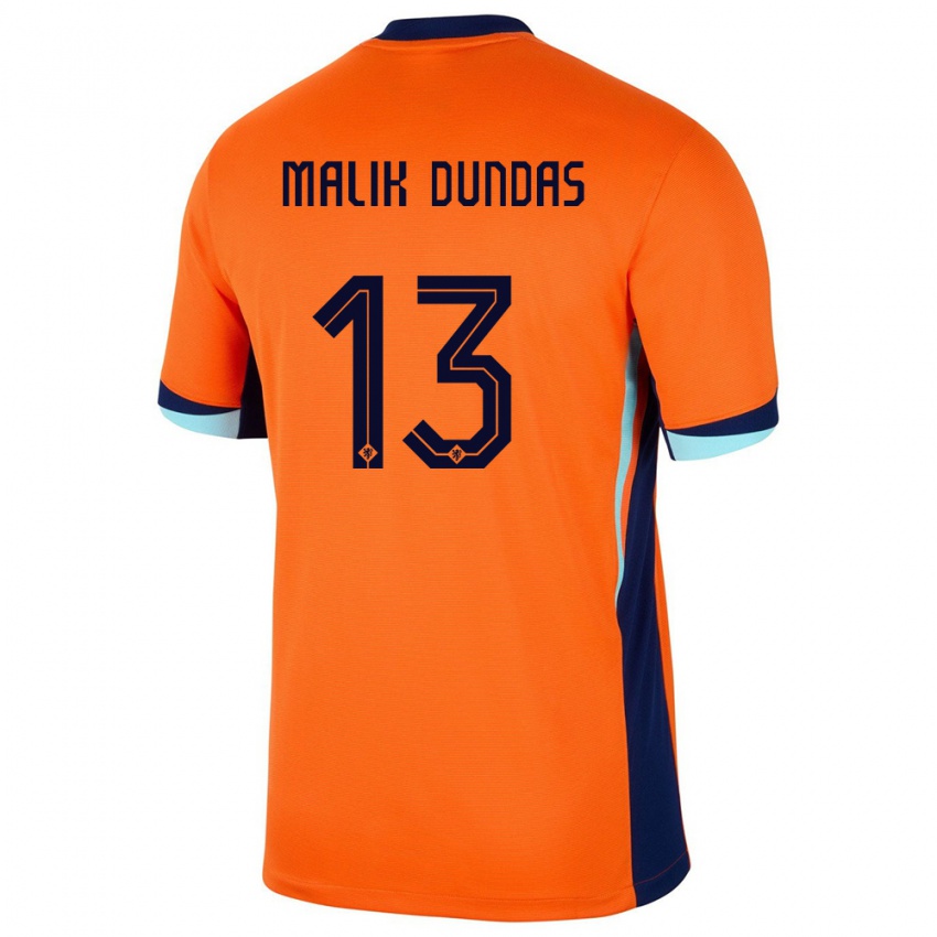 Hombre Camiseta Países Bajos Noa Malik Dundas #13 Naranja 1ª Equipación 24-26 La Camisa
