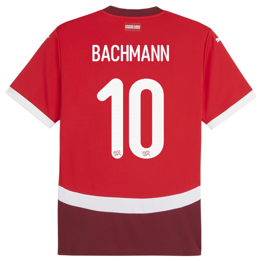 Hombre Camiseta Suiza Ramona Bachmann #10 Rojo 1ª Equipación 24-26 La Camisa