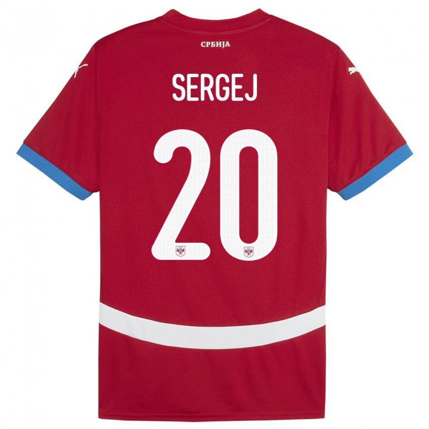 Hombre Camiseta Serbia Sergej Milinkovic-Savic #20 Rojo 1ª Equipación 24-26 La Camisa