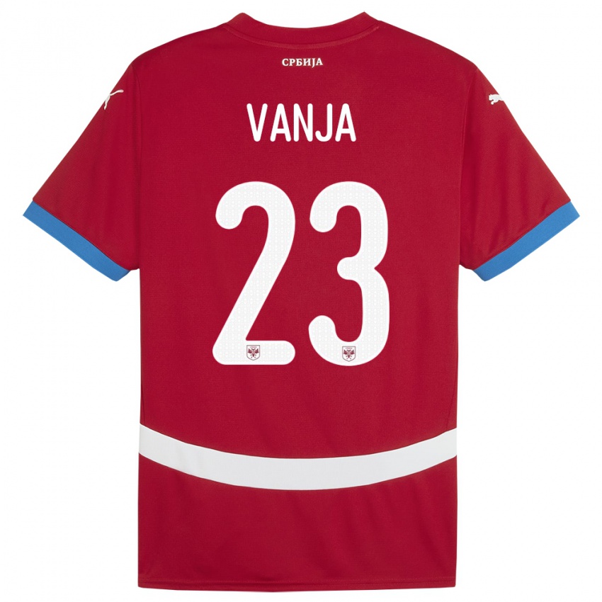 Hombre Camiseta Serbia Vanja Milinkovic-Savic #23 Rojo 1ª Equipación 24-26 La Camisa