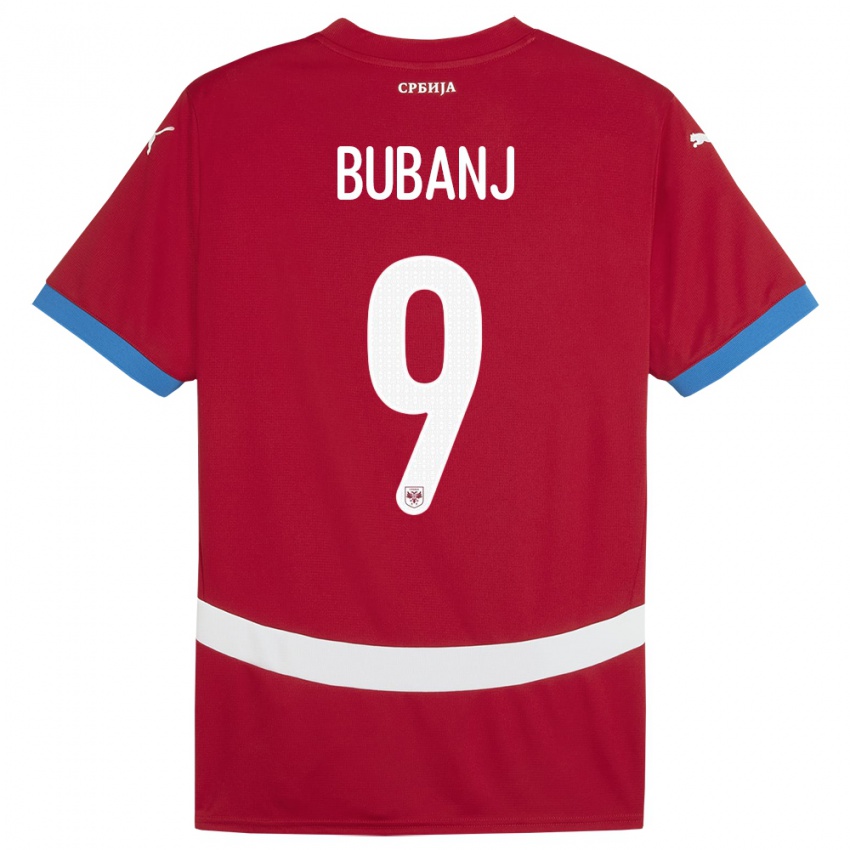 Hombre Camiseta Serbia Mateja Bubanj #9 Rojo 1ª Equipación 24-26 La Camisa
