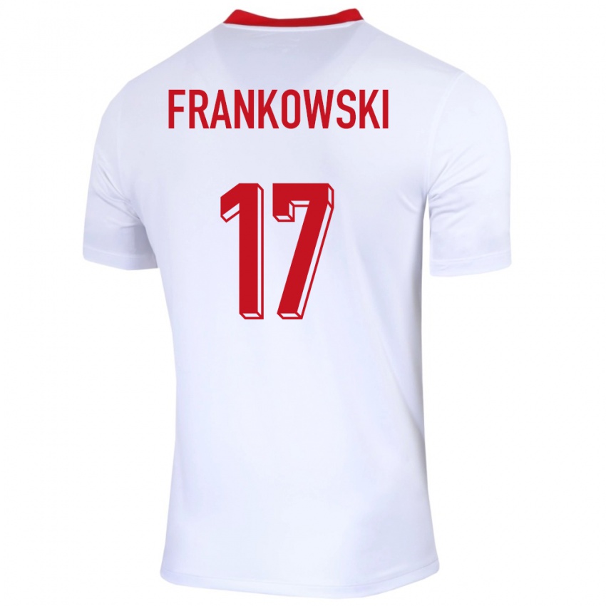 Hombre Camiseta Polonia Przemyslaw Frankowski #17 Blanco 1ª Equipación 24-26 La Camisa