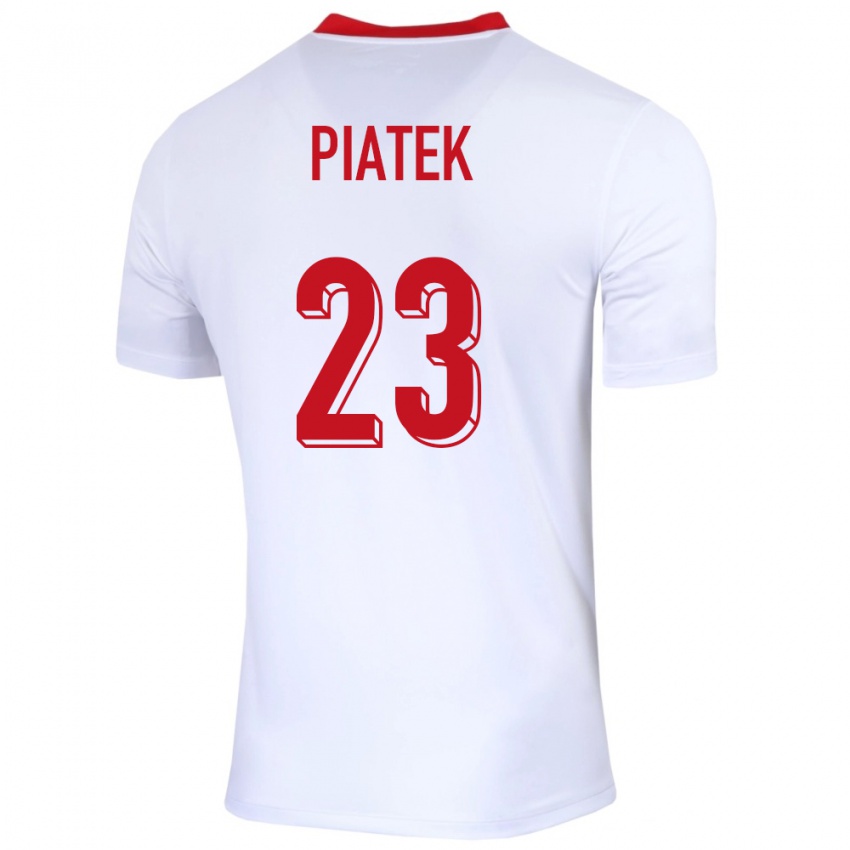 Hombre Camiseta Polonia Krzysztof Piatek #23 Blanco 1ª Equipación 24-26 La Camisa