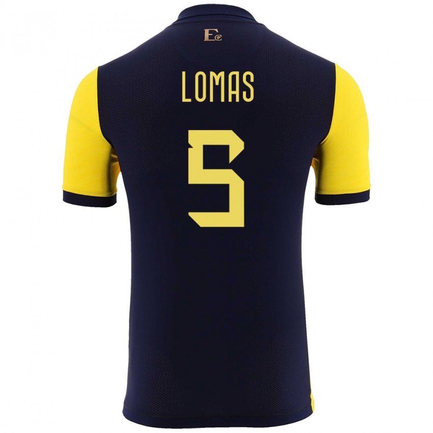 Hombre Camiseta Ecuador Ariana Lomas #5 Amarillo 1ª Equipación 24-26 La Camisa