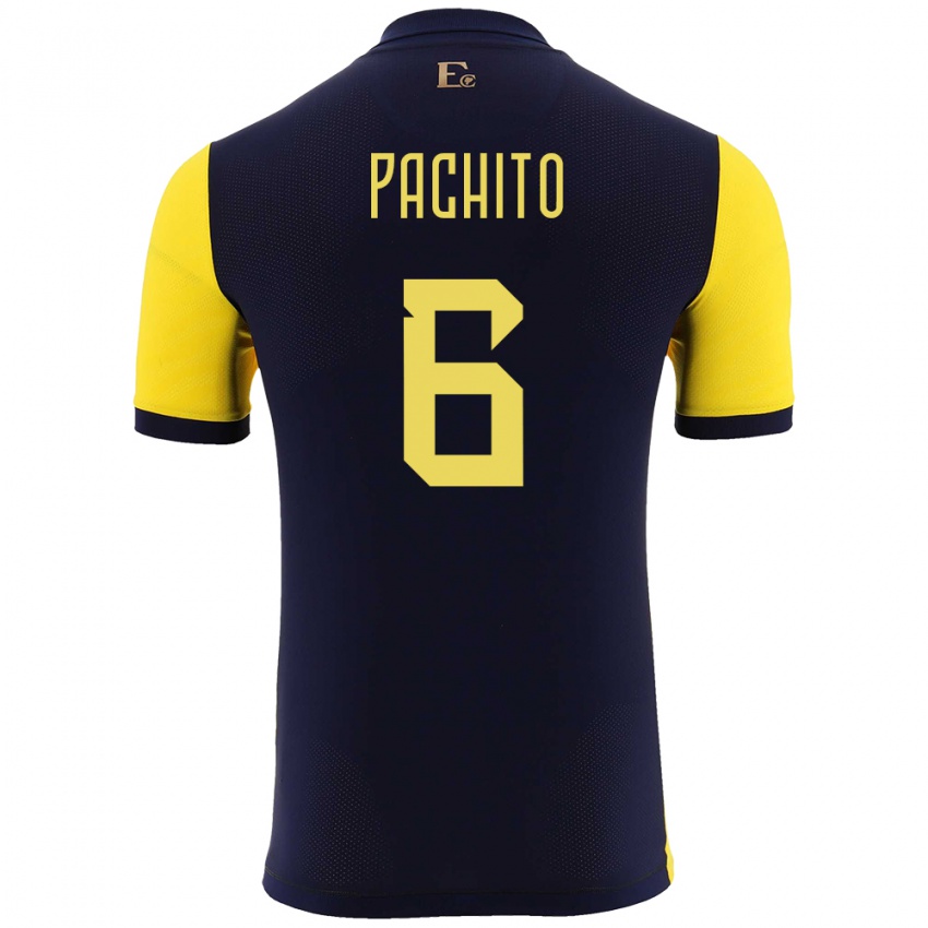 Hombre Camiseta Ecuador Angelica Pachito #6 Amarillo 1ª Equipación 24-26 La Camisa