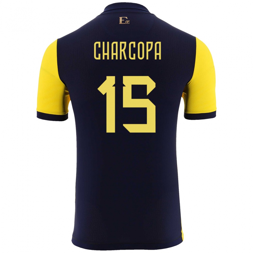 Hombre Camiseta Ecuador Nicole Charcopa #15 Amarillo 1ª Equipación 24-26 La Camisa