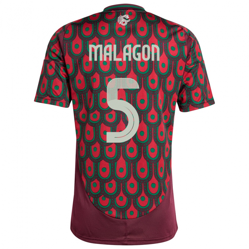 Hombre Camiseta México Luis Malagon #5 Granate 1ª Equipación 24-26 La Camisa