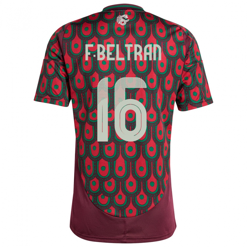 Hombre Camiseta México Fernando Beltran #16 Granate 1ª Equipación 24-26 La Camisa
