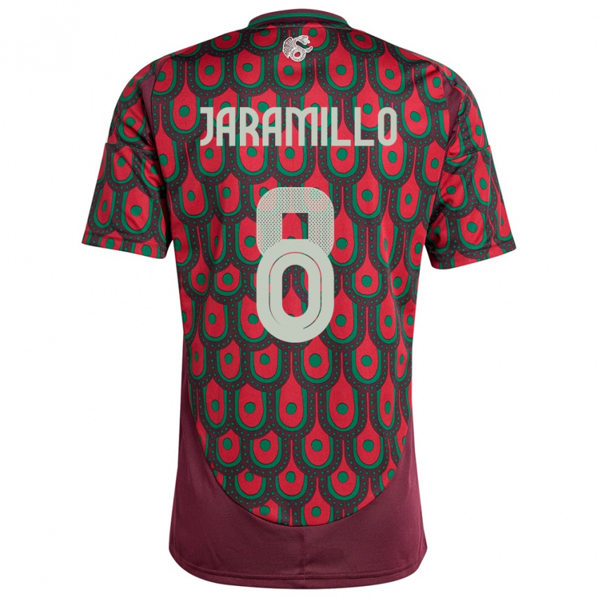 Hombre Camiseta México Carolina Jaramillo #8 Granate 1ª Equipación 24-26 La Camisa