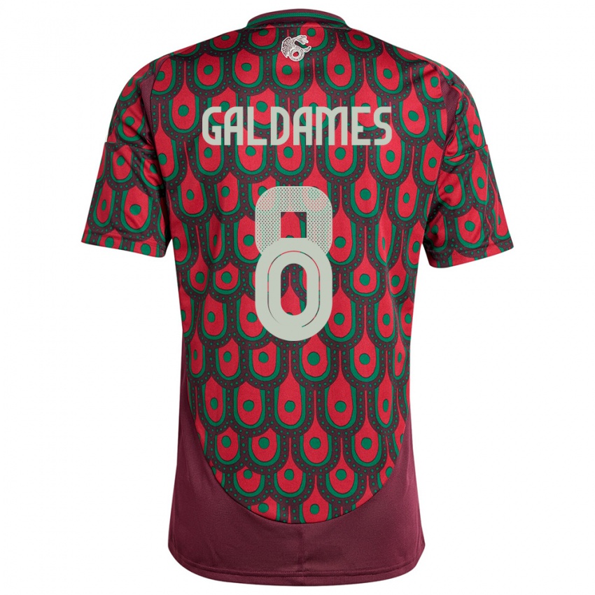 Hombre Camiseta México Benjamin Galdames #8 Granate 1ª Equipación 24-26 La Camisa