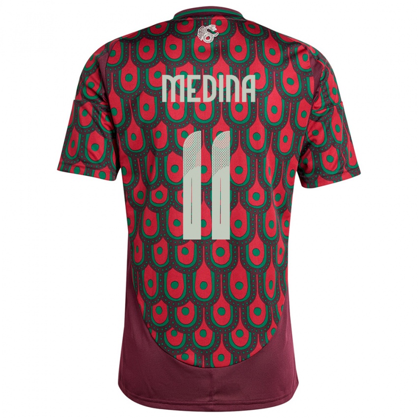 Hombre Camiseta México Diego Medina #11 Granate 1ª Equipación 24-26 La Camisa