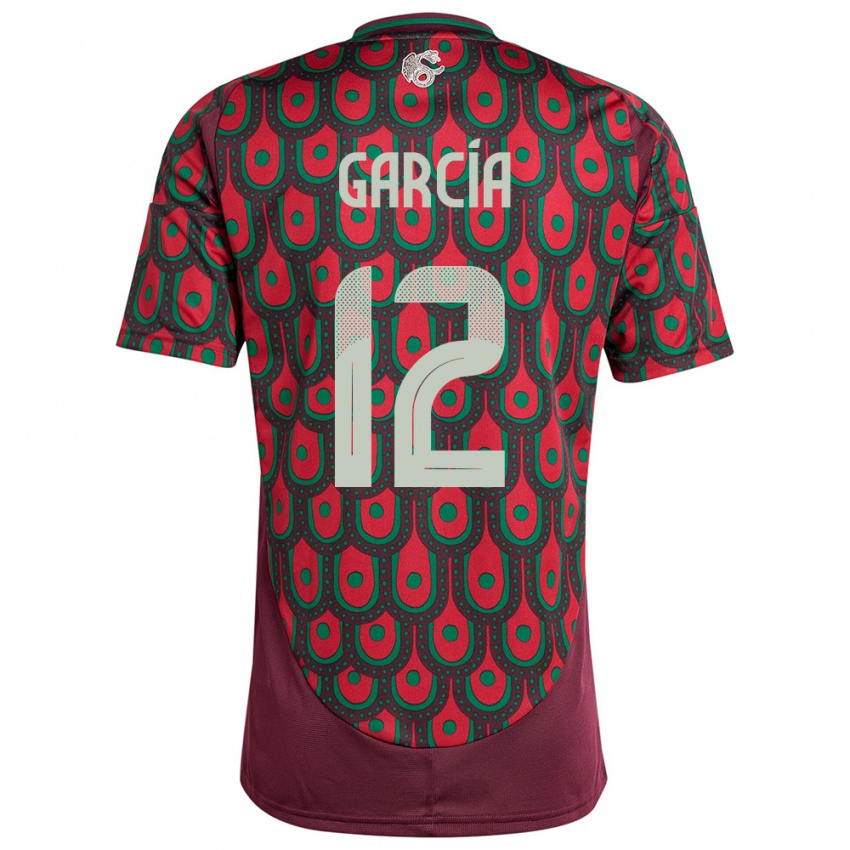 Hombre Camiseta México Eduardo Garcia #12 Granate 1ª Equipación 24-26 La Camisa