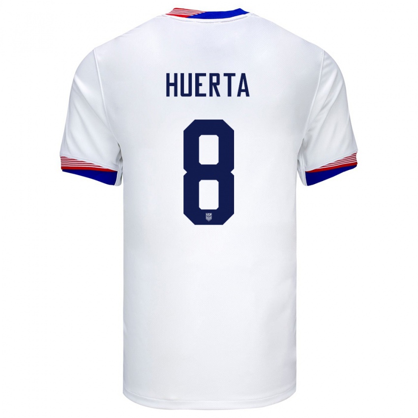 Hombre Camiseta Estados Unidos Sofia Huerta #8 Blanco 1ª Equipación 24-26 La Camisa