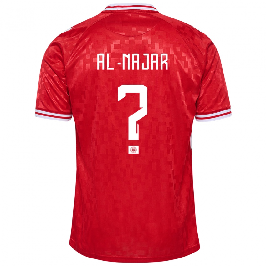 Hombre Camiseta Dinamarca Ali Al-Najar #0 Rojo 1ª Equipación 24-26 La Camisa