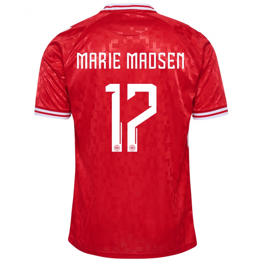 Hombre Camiseta Dinamarca Rikke Marie Madsen #17 Rojo 1ª Equipación 24-26 La Camisa
