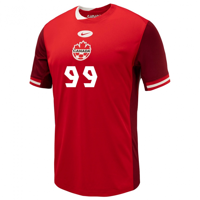 Hombre Camiseta Canadá Jeneva Hernandez Gray #99 Rojo 1ª Equipación 24-26 La Camisa