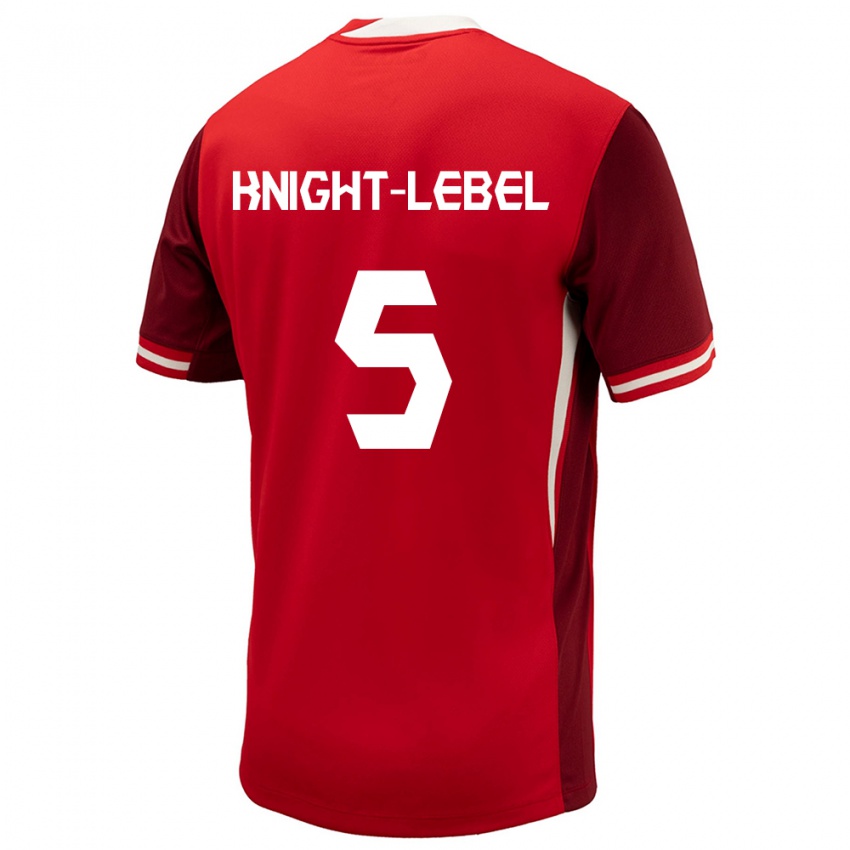 Hombre Camiseta Canadá Jamie Knight Lebel #5 Rojo 1ª Equipación 24-26 La Camisa