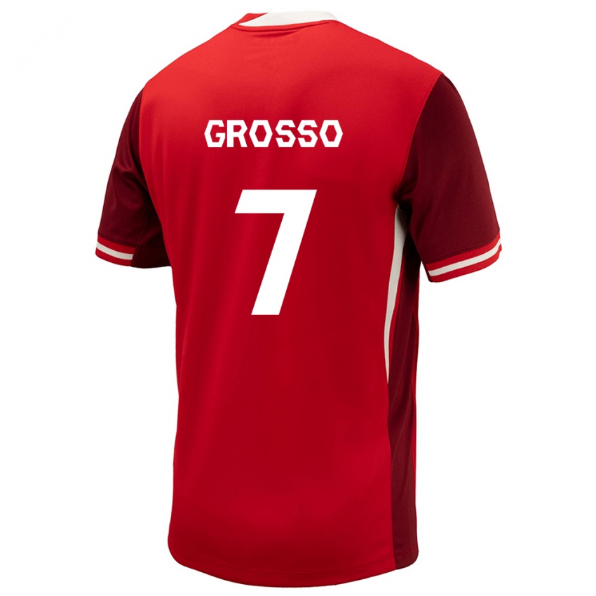 Hombre Camiseta Canadá Julia Grosso #7 Rojo 1ª Equipación 24-26 La Camisa