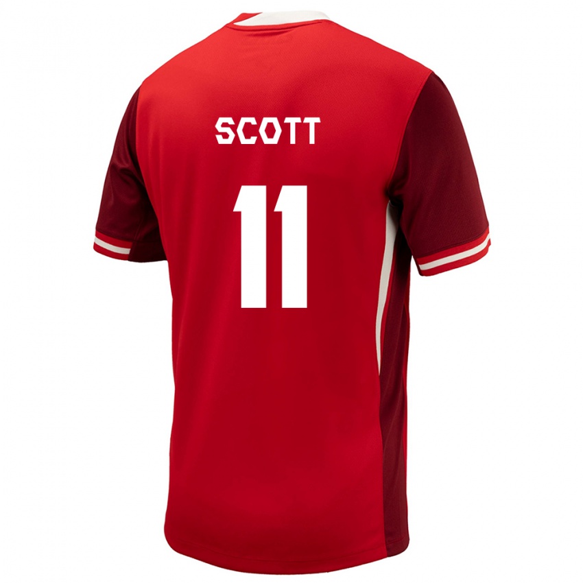 Hombre Camiseta Canadá Desiree Scott #11 Rojo 1ª Equipación 24-26 La Camisa