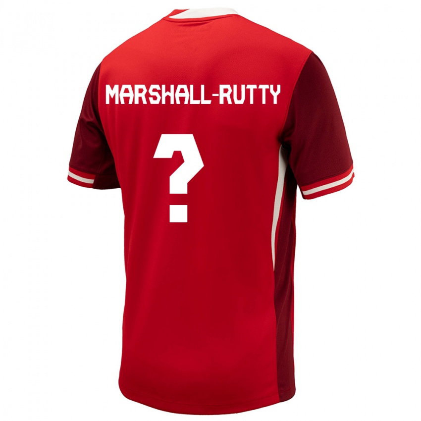 Hombre Camiseta Canadá Jahkeele Marshall Rutty #0 Rojo 1ª Equipación 24-26 La Camisa