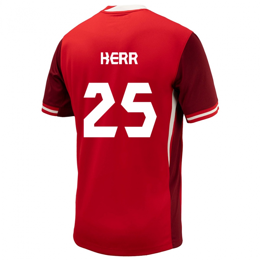 Hombre Camiseta Canadá Devon Kerr #25 Rojo 1ª Equipación 24-26 La Camisa