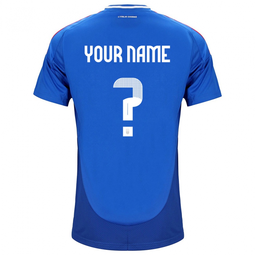 Hombre Camiseta Italia Ihren Namen #0 Azul 1ª Equipación 24-26 La Camisa