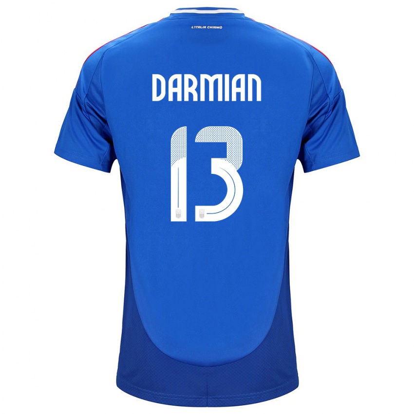 Hombre Camiseta Italia Matteo Darmian #13 Azul 1ª Equipación 24-26 La Camisa