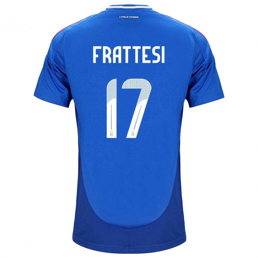 Hombre Camiseta Italia Davide Frattesi #17 Azul 1ª Equipación 24-26 La Camisa
