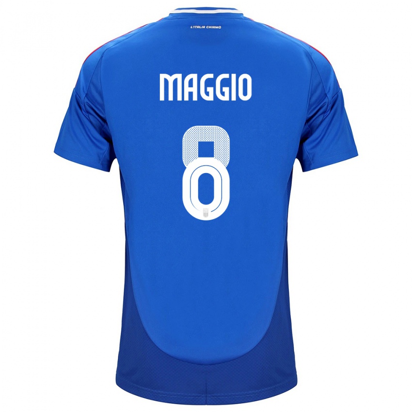 Hombre Camiseta Italia Luca Di Maggio #8 Azul 1ª Equipación 24-26 La Camisa