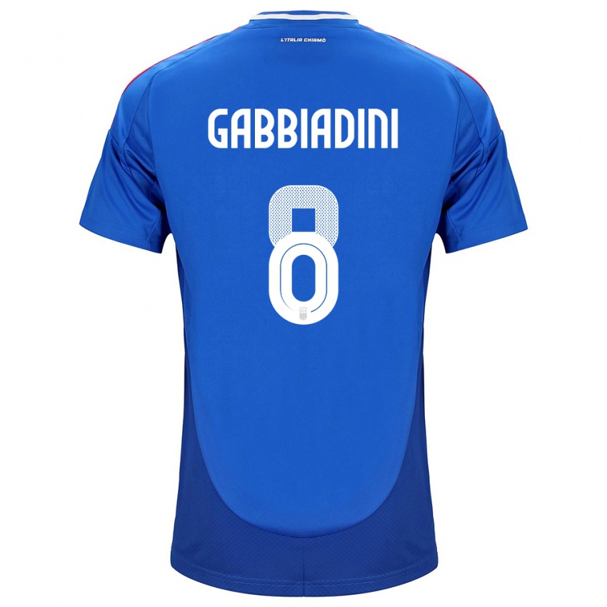 Hombre Camiseta Italia Melania Gabbiadini #8 Azul 1ª Equipación 24-26 La Camisa