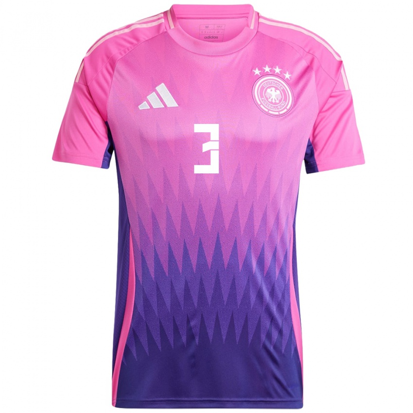 Hombre Camiseta Alemania Lukas Ullrich #3 Rosado Morado 2ª Equipación 24-26 La Camisa