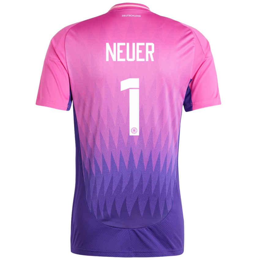 Hombre Camiseta Alemania Manuel Neuer #1 Rosado Morado 2ª Equipación 24-26 La Camisa