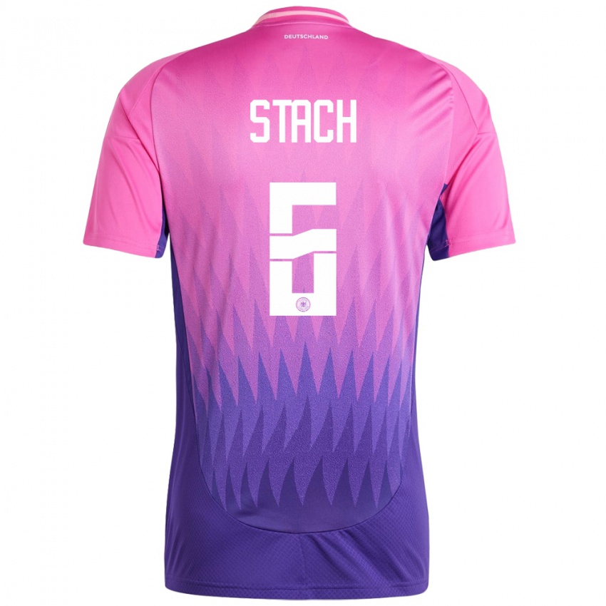 Hombre Camiseta Alemania Anton Stach #6 Rosado Morado 2ª Equipación 24-26 La Camisa