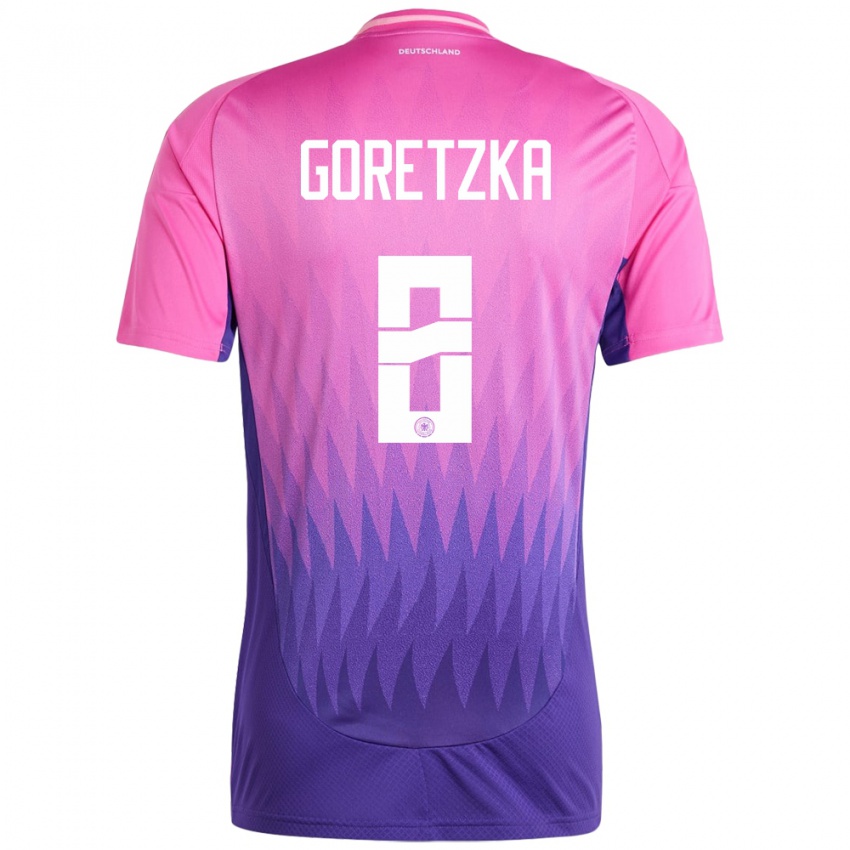 Hombre Camiseta Alemania Leon Goretzka #8 Rosado Morado 2ª Equipación 24-26 La Camisa