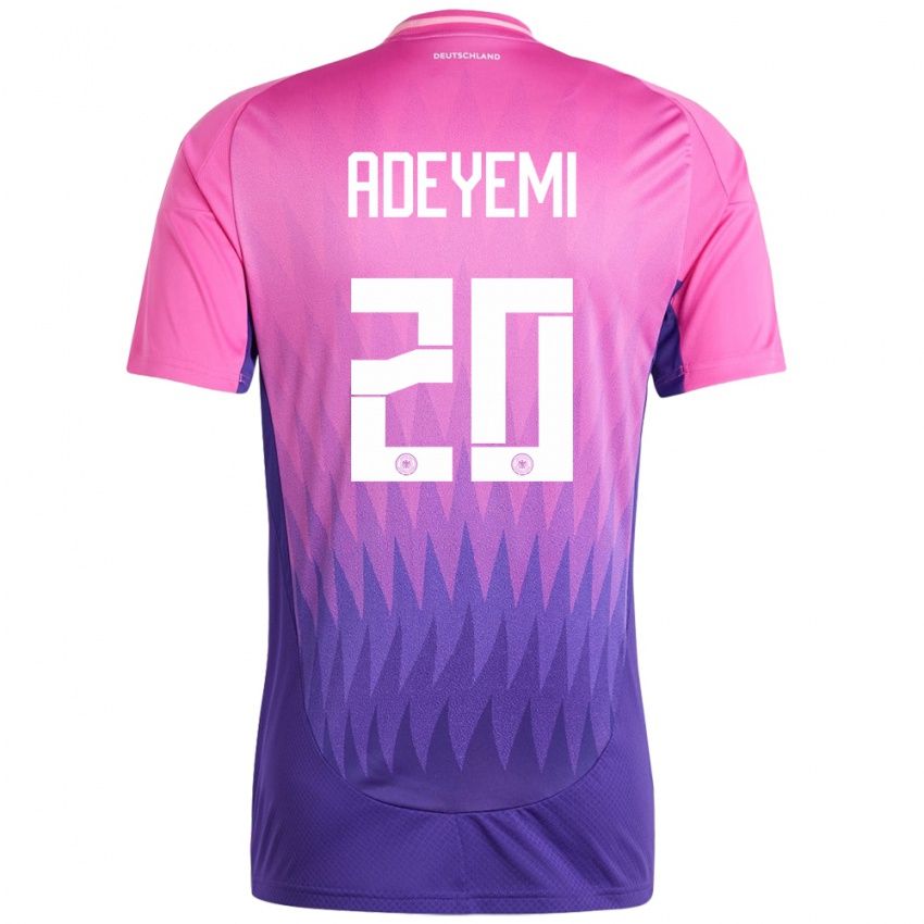 Hombre Camiseta Alemania Karim Adeyemi #20 Rosado Morado 2ª Equipación 24-26 La Camisa