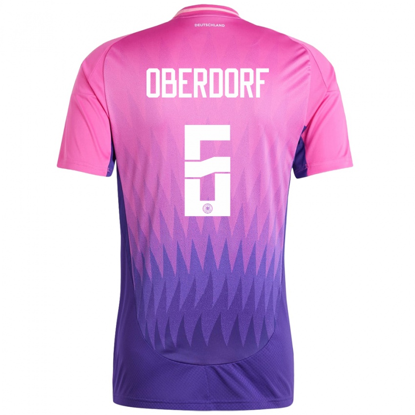 Hombre Camiseta Alemania Lena Oberdorf #6 Rosado Morado 2ª Equipación 24-26 La Camisa
